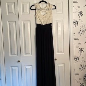 Freshine romper with lace top and long flowy bottoms